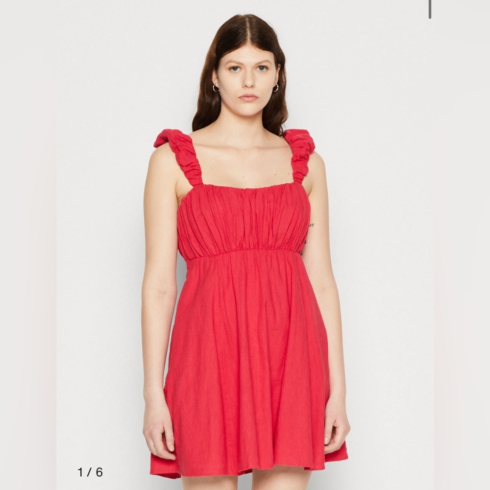 Abercrombie and Fitch PUFF STRAP BABYDOLL SHORT DRESS - Day dress